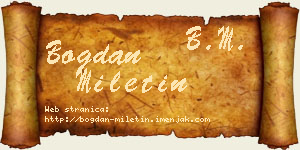 Bogdan Miletin vizit kartica
